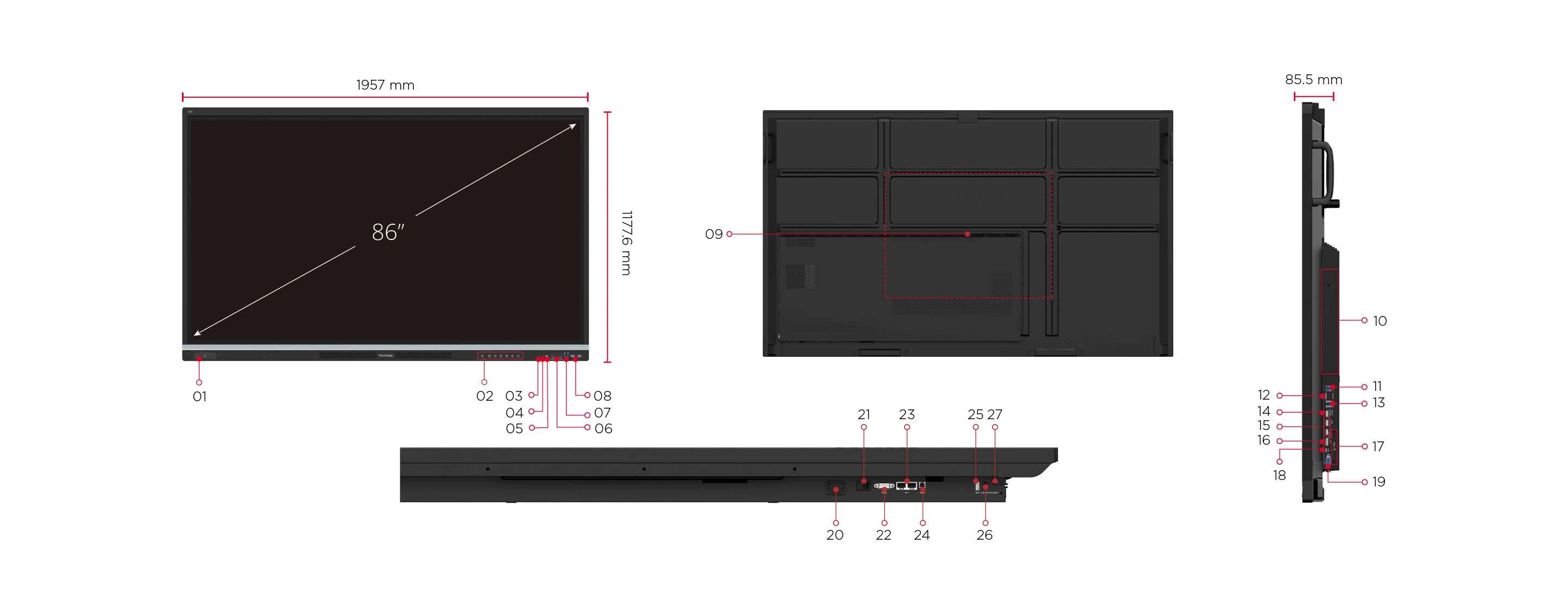 Màn hình tương tác ViewSonic ViewBoard IFP8651 86 inch, 4K, cảm ứng đa điểm, tích hợp Android